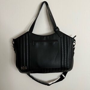 Beis Leather Expandable Tote Bag